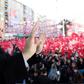 Turkish President Recep Tayyip Erdogan greets supporters at Muftuluk Square in the southeastern city of Kahramanmaras, on February 17, 2017