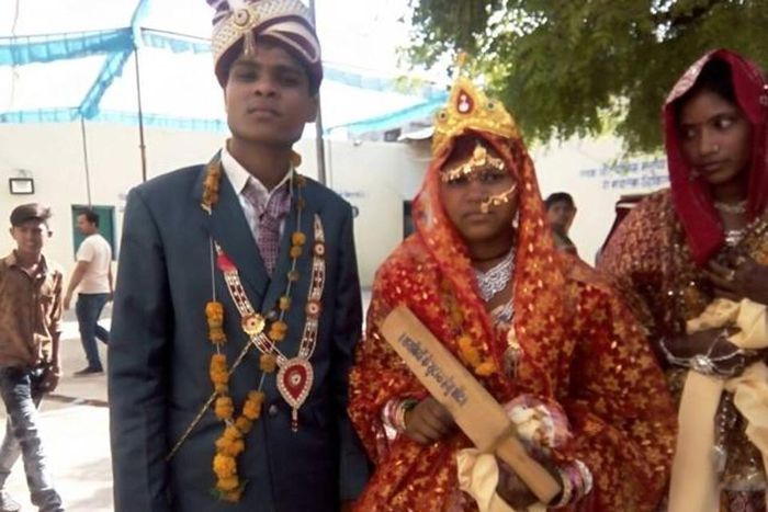 An Indian bride with her bat