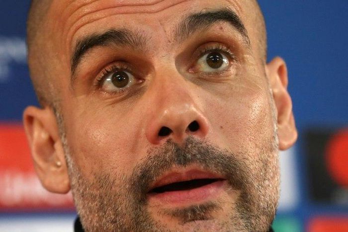 Manchester City's Spanish coach Pep Guardiola speaks during a press conference in Monaco on March 14, 2017, on the eve of their UEFA Champions League football match against Monaco
