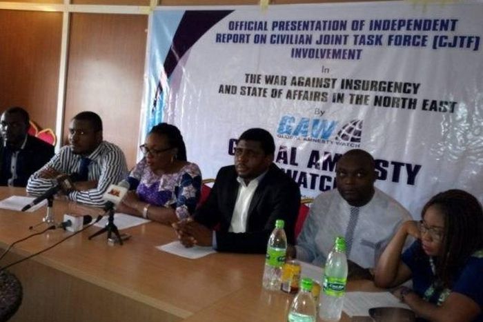 Members of the Global Amnesty Watch during the press briefing