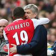 Gilberto Silva and Arsene Wenger