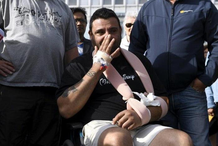 Visiting British paramedic Hassan Zubier was injured in the attack after coming to the aid of a woman who later died
