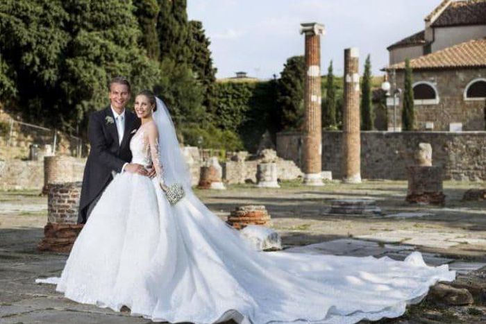 Victoria Swarovski glows and glitters on her wedding day