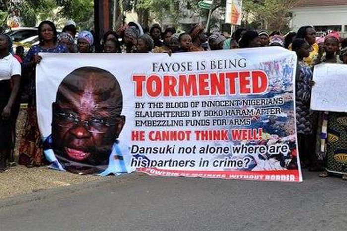 Women calling for Governor Ayo Fayose's arrest in Abuja on January 20, 2017.