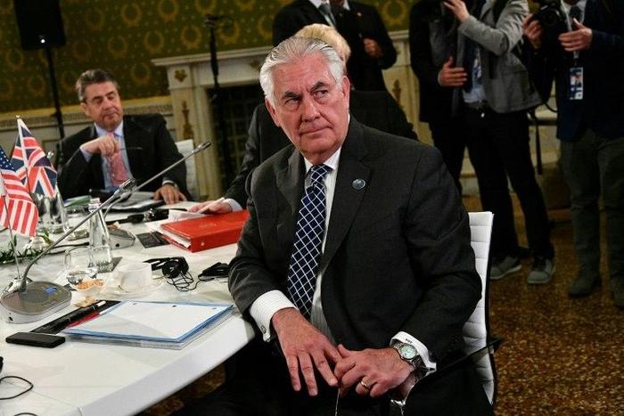 US Secretary of State Rex Tillerson pictured on the second day of a meeting of Foreign Affairs Ministers from the Group of Seven (G7) industrialised countries in Lucca, Italy on April 11, 2017