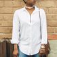 Seyi Famuyiwa does the boyfriend shirt over fringe denim