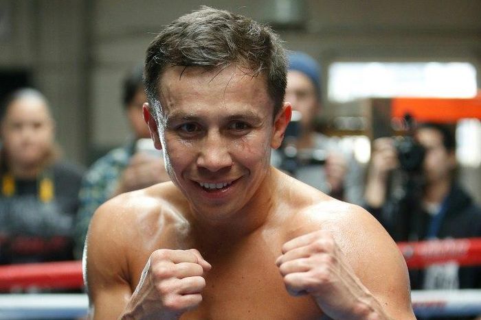 Gennady Golovkin, pictured in February 2017, defends his world title belts at the T-Mobile Arena three weeks after Floyd Mayweather faces Conor McGregor at the same Las Vegas venue