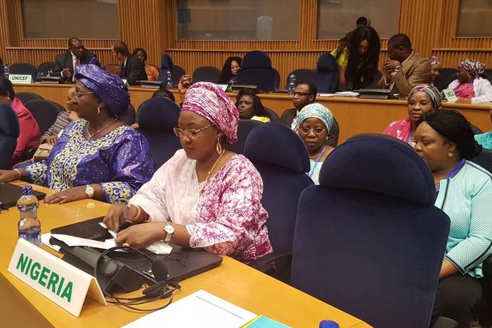 First Lady, Aisha Buhari at the 15th Organization of African First Ladies against HIV/AIDS (OAFLA) meeting in Addis Ababa, Ethiopia