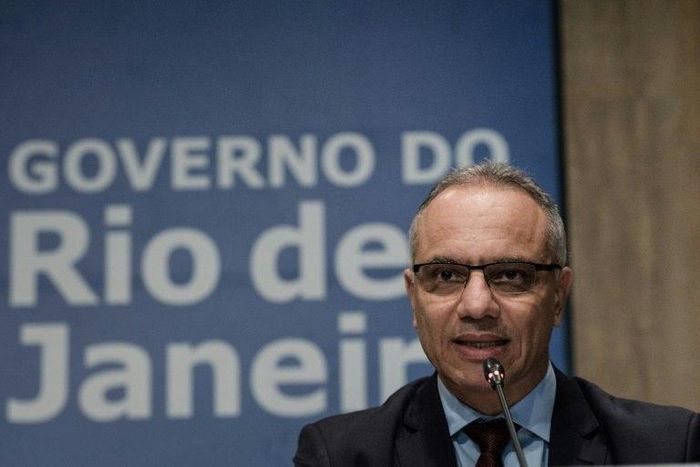 Roberto Sa, security chief for Rio de Janeiro state, speaks during a press conference at the Integrated Command and Control Center (CICC), in Rio de Janeiro, Brazil, on May 2, 2017