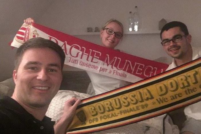 Fans of Monaco and Borussia Dortmund