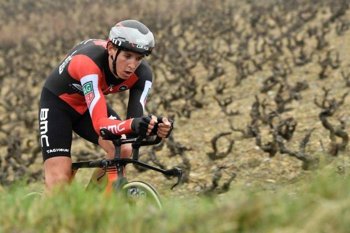 Belgium's Dylan Teuns rides during the fourth stage of the Paris-Nice cycling race, between Beaujeu and Mont Brouilly, on March 8, 2017