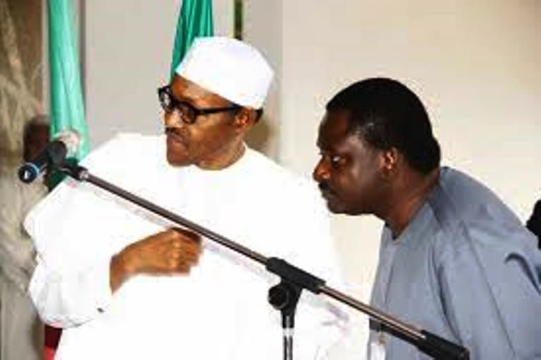 President Muhammadu Buhari and Femi Adesina