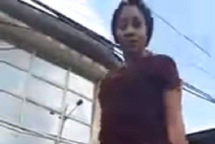 This lady took out her anger on the 'innocent' vehicle