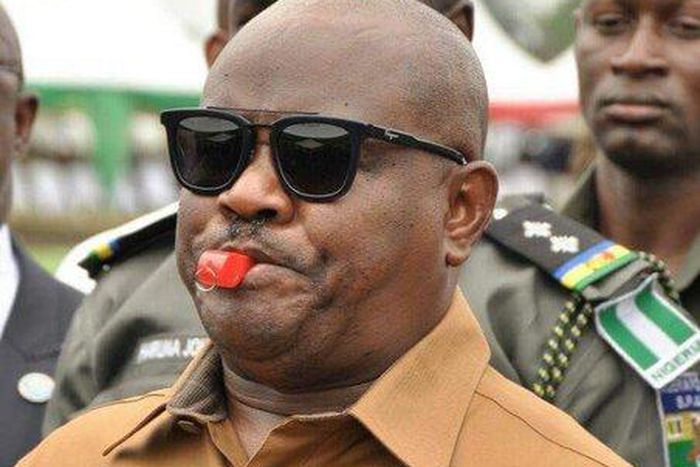 Rivers Governor Nyesom Wike blows a whistle