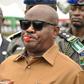Rivers Governor Nyesom Wike blows a whistle