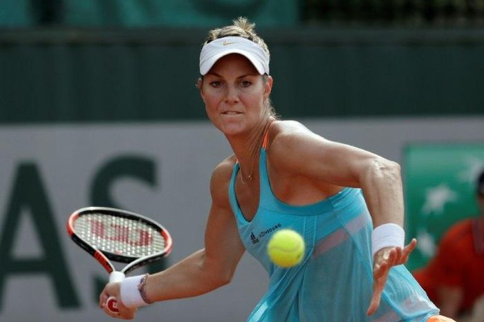 Luxembourg's Mandy Minella played at Wimbledon despite being four-and-a-half months pregnant