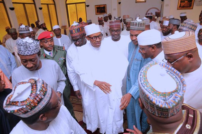 President Buhari during latest appearance at Friday mosque