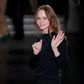 British fashion designer Stella McCartney acknowledges the audience at the end of her women's Fall-Winter 2017-2018 ready-to-wear collection fashion show
