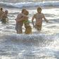 Chilly waters await bathers in Ystad, southern Sweden