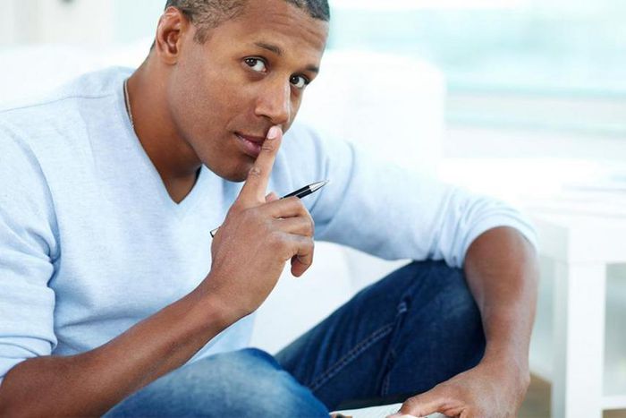 A man hiding something