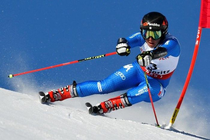 Italy's Sofia Goggia competes in the women's giant slalom race at the 2017 FIS Alpine World Ski Championships in St Moritz on February 16, 2017