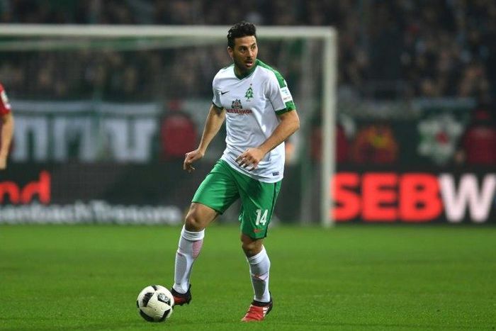 Claudio Pizarro, pictured in 2016, has been released from the Werder Bremen after a decision by the sporting director to try and bring in more young talent
