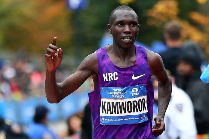 Geoffrey Kamworor of Kenya, pictured in 2005, defended his title at the World Cross-Country Championships