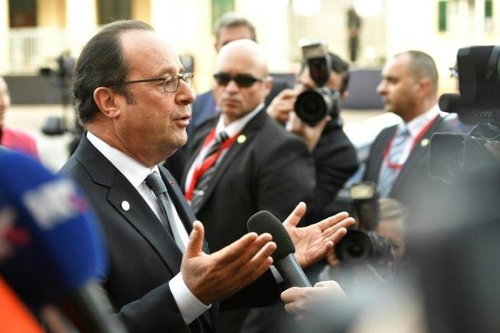 French President Francois Hollande arrives for an informal summit of EU heads of state or government in Valletta, Malta on February 3, 2017