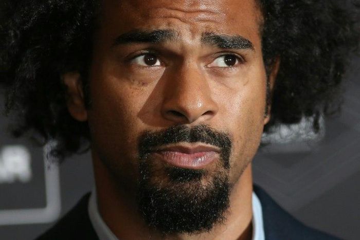 British former world heavyweight boxing champion David Haye, pictured on January 20, 2017, reacted angrily when he was greeted with foul-mouthed abuse from a partisan crowd in Liverpool