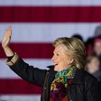 Democratic presidential candidate Hillary Clinton arrives for a rally in Philadelphia, Pennsylvania on October 22, 2016.