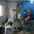 The pulpit is abandoned after shadowy gang dubbed the Badoo killed four worshippers in the Crystal Church of God at Owode Onirin in Lagos, on July 7, 2017