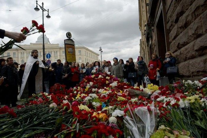 Flowers are laid for victims of the metro blast in Saint Petersburg on April 5 -- but the city remains a tourist magnet