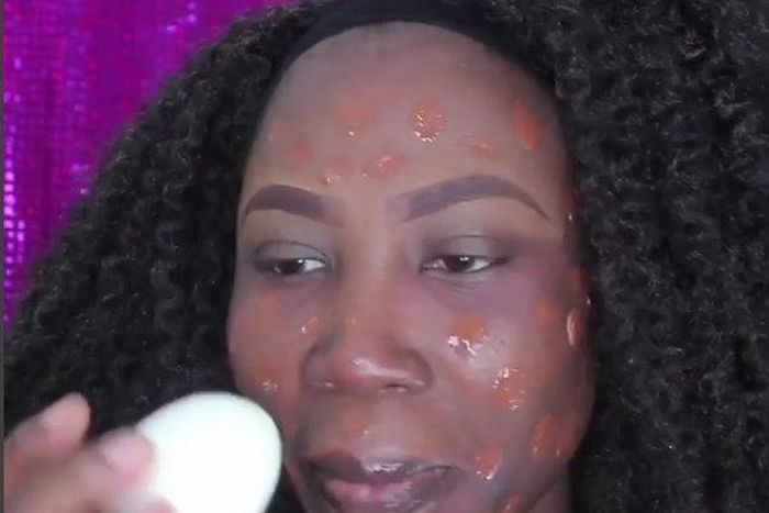 Esther Gbudje uses the new raved makeup hack with hardboiled egg