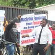 Protesters against Sahara Reporters in Lagos on Friday, June 15, 2017