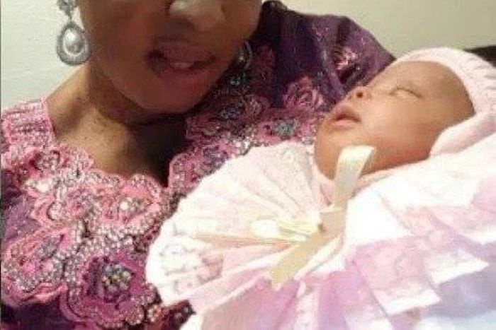 Moji Olaiya and her baby