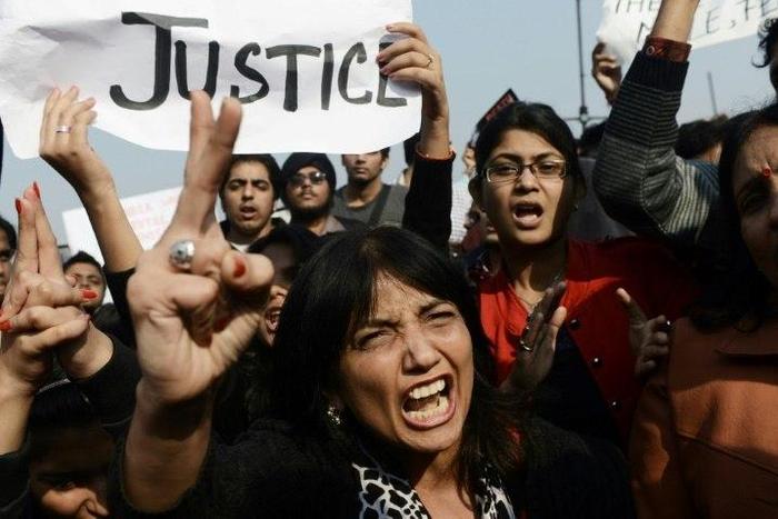 In 2012, demonstrators in New Delhi at a protest calling for better safety for women following the gang rape of a student