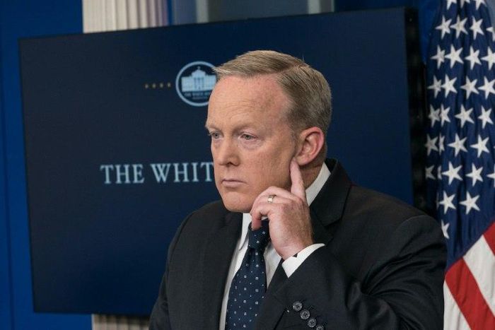 White House spokesman Sean Spicer takes questions during a press briefing at the White House in Washington, DC, on June 20, 2017