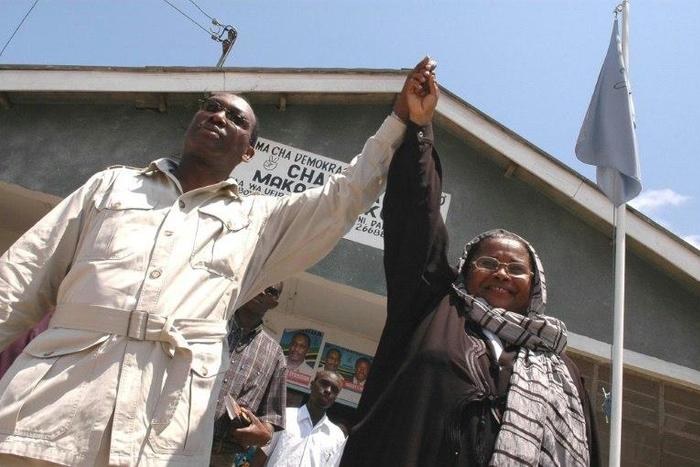 Freeman Chadema (L), pictured in 2005, is among the 65 names of suspected drug traffickers in Tanzania