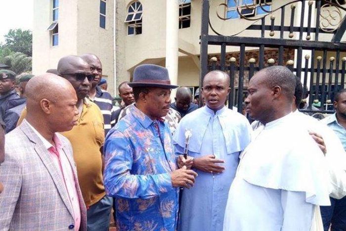 Gov Willie Obiano visits scene of Catholic Church shooting