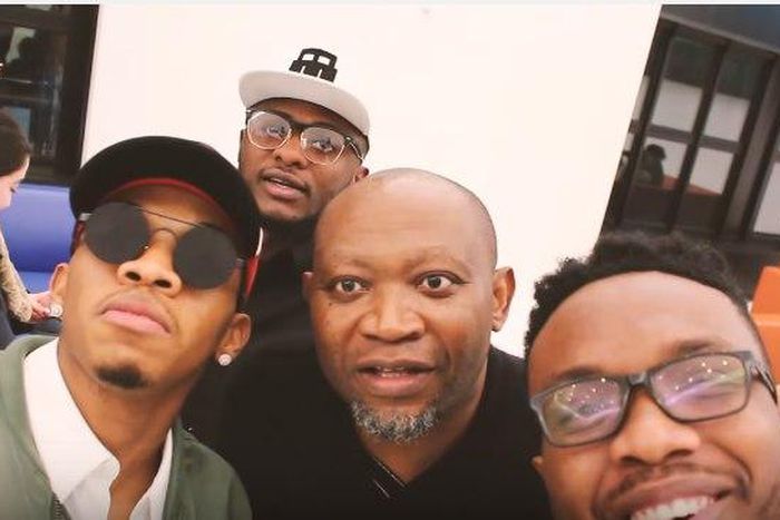 Tekno and crew at Columbia records