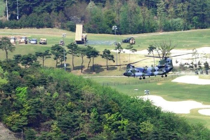 US THAAD missile defence equipment being set up at a former golf course in South Korea's Seongju county in April. US troops began delivering the missile defence system that has infuriated China amid heightened tensions over the North's nuclear ambition...
