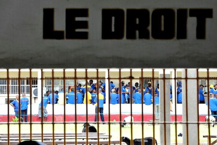 Prisoners in the yard at Makala prison which is in the centre of Kinshasa, DR Congo's capital
