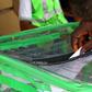 Ballot bag being used during an election