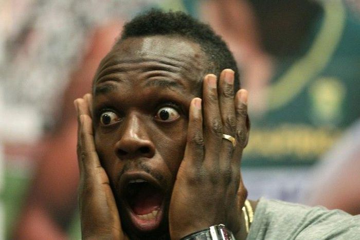 Jamaican sprinter Usain Bolt takes part in a press conference in the Czech city of Ostrava on June 26 , 2017