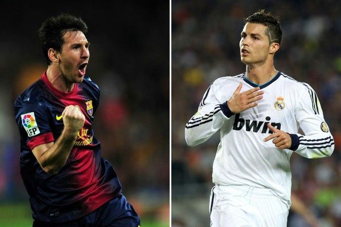 Barcelona forward Lionel Messi (left) and Real Madrid's Cristiano Ronaldo