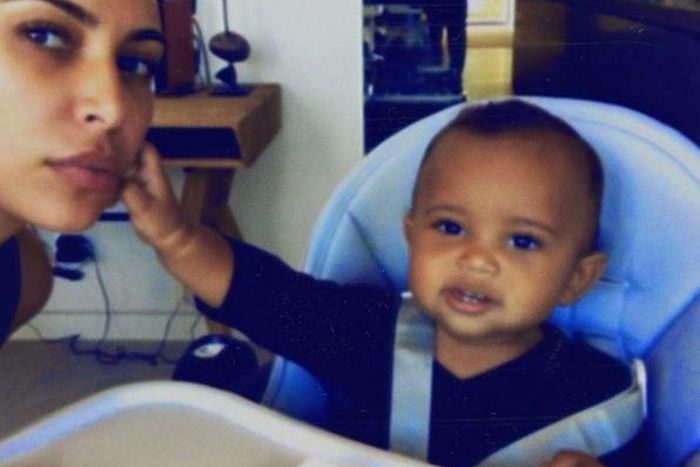 Saint West and mum, Kim Kardashian