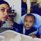 Saint West and mum, Kim Kardashian