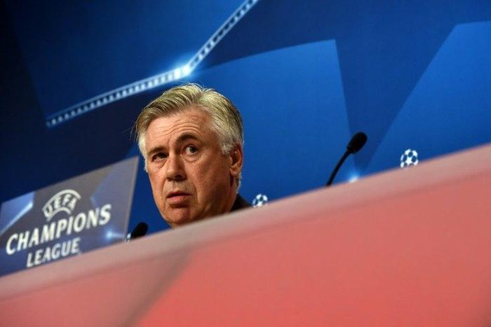 Bayern Munich coach Carlo Ancelotti attends the press conference in Munich, southern Germany, on April 11, 2017, on the eve of the Champions League quarter final first leg against Real Madrid
