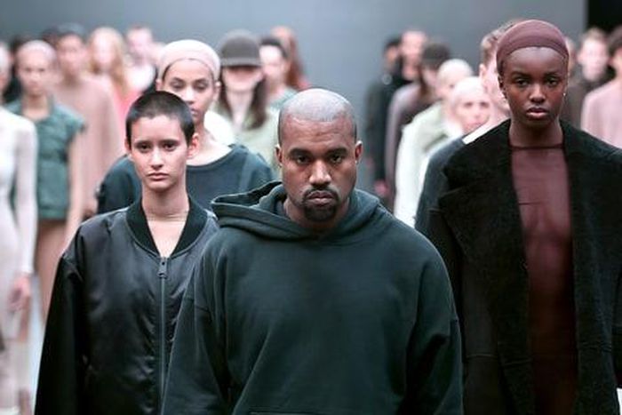 Kanye West at a Yeezy presentation