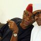 All Progressives Congress (APC) Chairman, John Oyegun (L) and President Buhari (R)